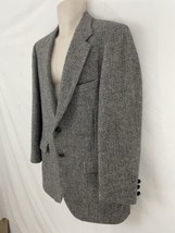 Harris Tweed Mens L Gray Two Button Handwoven 100% Scottish Wool Blazer ... - $117.81