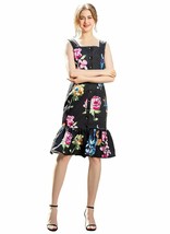 Women&#39;s Designer Floral Square Neck Strappy Frill Hem Midi Dress 12 AUS ... - $59.99