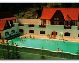 Miette Hot Springs Swimming Pool Jasper Alberta Canada UNP Chrome Postca... - $5.89