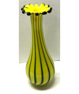 Glass Paperweight Pulled Yellow Cane 12&quot; Vase - $33.95 CAD