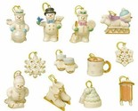 Lenox Snow Pals Snowman Miniature Tree Ornaments Set 12 PC Winter Skis S... - $146.30