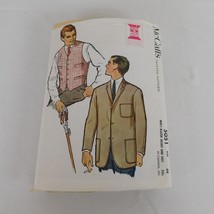 McCalls 5051 Sewing Pattern Mens Blazer Jacket Vest Size 44 Vtg 1959 Com... - £12.40 GBP