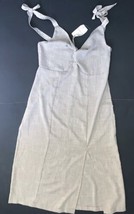 New Hem And Thread Retro Oatmeal Twist Bodice Jumper Dress Sz Large w Long Slit - £9.38 GBP
