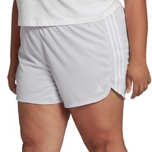 Adidas Pacer 3-Stripes Knit Shorts Womens 1X Light Gray NEW - $16.70