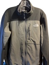 The North Face men’s L Gray Black LS zip polyester fleece lined softshell jacket - $49.50