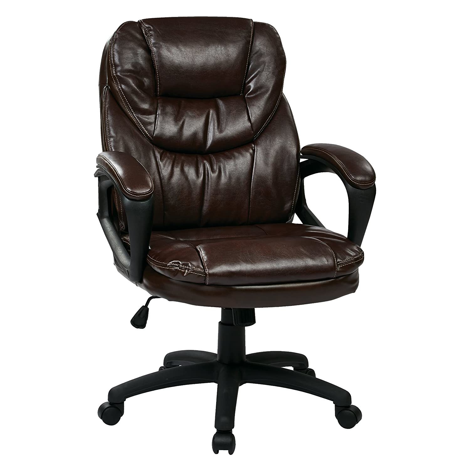Office Star FL Series Faux Leather Manager's Adjustable Office Chair with Lumbar - $167.99