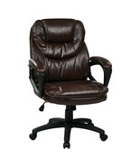 Office Star FL Series Faux Leather Manager&#39;s Adjustable Office Chair wit... - £132.19 GBP
