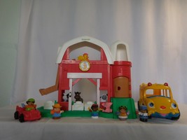 Little People Fun Sounds Barn Silo + Animals + Lil Movers School Bus Sounds Work - £11.95 GBP
