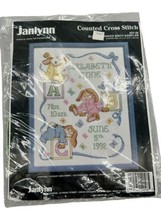 Janlynn 054-0048 Vintage Cross Stitch Kit Sleepy Bunnies Birth Announcem... - $13.99