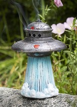 Flying Saucer Spaceship UFO Alien Craft Taking Off Backflow Incense Cone Burner - £30.03 GBP