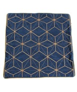 Blue Velvet with Heavy Gold Embroidery Pillow Cover 18 Inch Square NEW - £10.30 GBP
