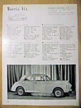 Morris Six Automobile Specification sheet-1953 - $2.97
