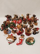 Danbury Mint Pugs and Kisses Retired Set of 24 Dog Christmas Ornaments - $296.99