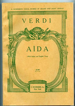 Giuseppe Verdi Aida an OPera in 3 Acts Vocal Score G Schirmer  - $27.72