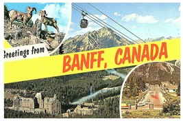 Greetings from Banff Canada Gondola Postcard Alberta canada Posted - £22.20 GBP