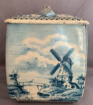 Vintage Dutch Holland Windmill Boats West Germany Biscuit Cookie Tin Box - £7.94 GBP