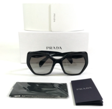 PRADA Sunglasses SPR 16R 1AB-0A7 Black Oversized Cat Eye Hexagon Thick Rim Frame - £146.36 GBP