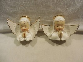 Vintage Ardalt Japan Ceramic Praying Angel Bust Figurines 6947A &amp; 6947B - £18.40 GBP