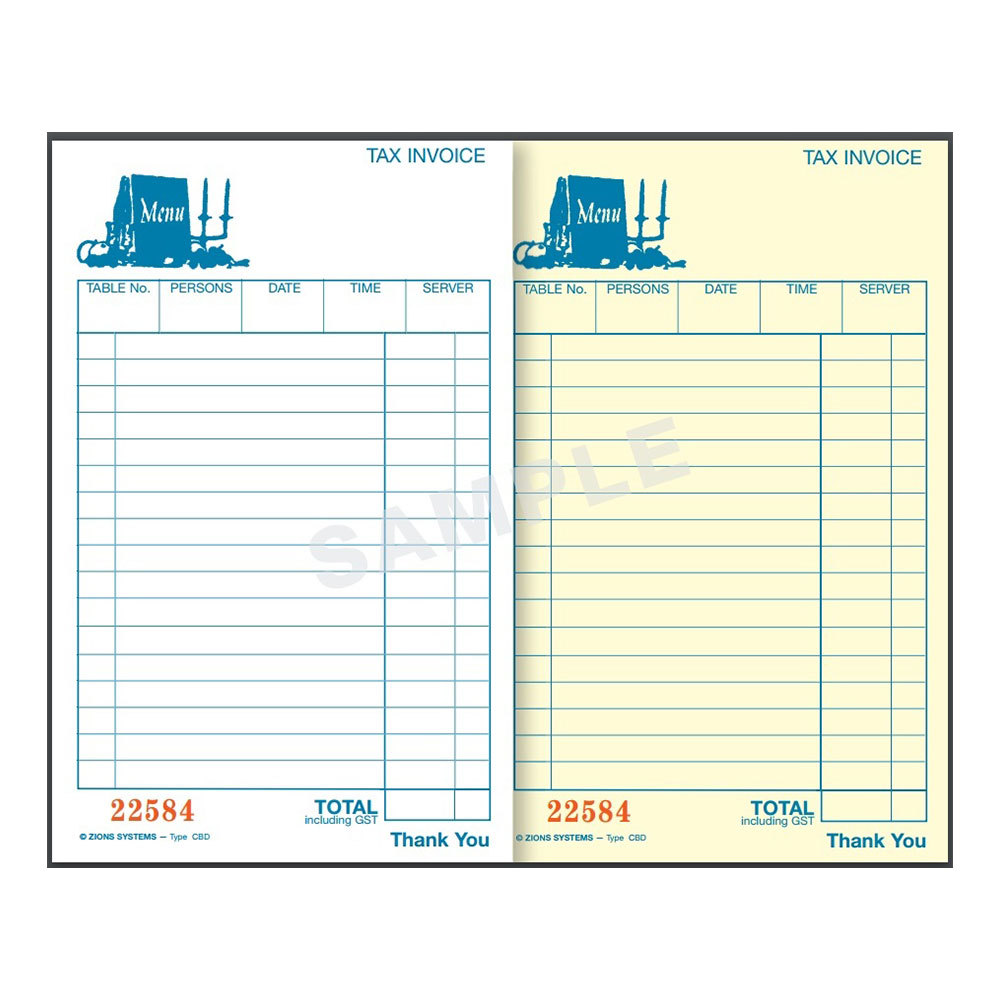 Zions Carbonless Restaurant Docket Book Duplicate - $28.35