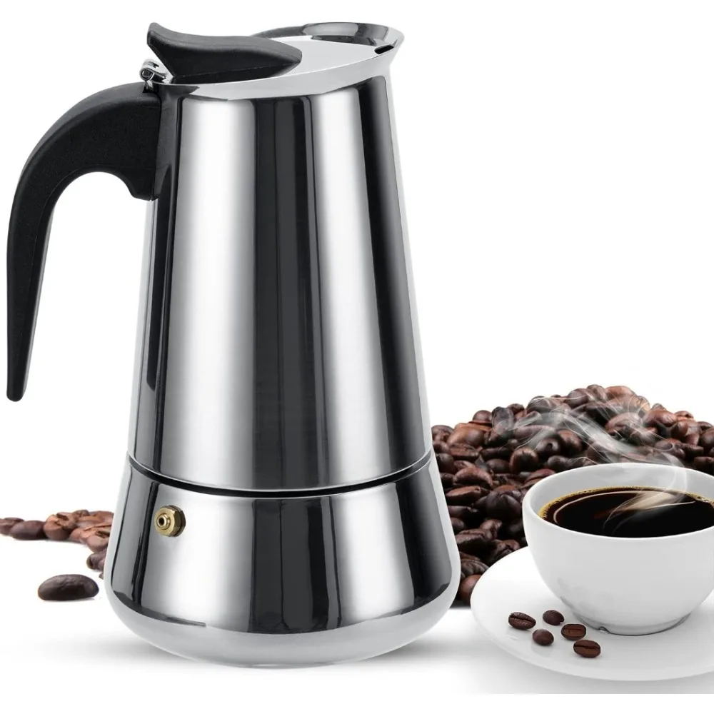 Stainless Steel Mocha Coffee Pot Kettle Stove Top Maker Classic Espresso Latte - £17.10 GBP+