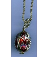 Religious Egg Pendant w/clear Crystal Cross, Red main with decor and more - $60.86 CAD