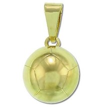 Sterling Silver Vermeil Large Chiming Soccer Ball Pendant - £30.89 GBP