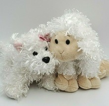 Lot 2 Webkinz Ganz White Terrier shaggy puppy dog plush stuffed animal &amp; Lamb - £10.26 GBP