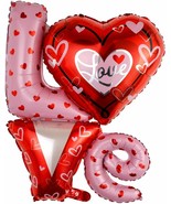 Ligatures Love Letter Foil Balloon,Valentines Anniversary Engagement Bir... - £12.50 GBP