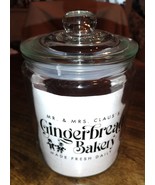 Mr. &amp; Mrs. Claus’s Gingerbread Bakery Clear Glass Lidded Jar Cookies or ... - $41.60 CAD