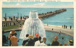Cleveland Ohio Euclid Beach Park Fountain Pier 1929 Photo Postcard 13650 - $5.49