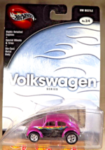 2002 Hot Wheels 100% Volkswagen Series 3/4 VW BEETLE Magenta w/Real Riders PfdSp - £20.89 GBP