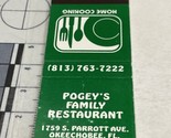 Vintage Matchbook Cover   Pogey’s Family Restaurant Okeechobee, FL gmg. ... - $12.38