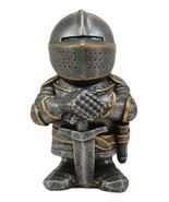 Anime Chibi Renaissance Medieval Knight Suit Of Armor With Sword Figurin... - $20.99