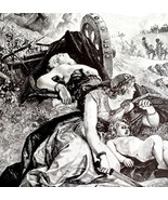 Last Stand Of Barbarians Cimbrian Women 1913 Plate Print 2 Page History ... - $49.99