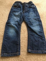 Next Toddler Boys Blue Jeans Pockets Elastic Waist Drawstring Size 3T - £22.07 GBP