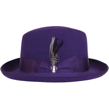 Men Bruno Capelo Dress Hat Australian Wool Homburg Godfather GF107 Purple image 6