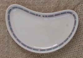 Vintage Mayer Restaurant Ware Crescent Moon Dish Blue and Maroon Pattern Border - £14.93 GBP