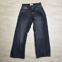 Motel Rocks Wide Leg Baggy Denim Jeans Faded Black Size 26 x 32 Streetwear - $69.29