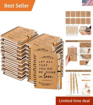 100 Pcs Christian Gifts: Spiral Bible Notebooks &amp; Bamboo Pen Set for Ins... - $73.49