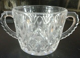 CLEAR GLASS SUGAR BOWL DOUBLE HANDLED - £3.99 GBP