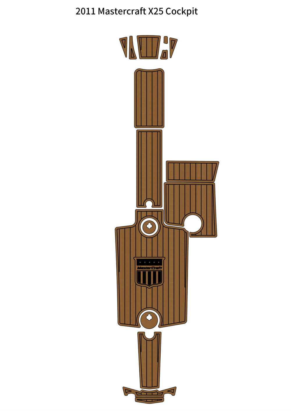 2011 Mastercraft X25 Cockpit Pad Boat EVA Foam Faux Teak Deck Floor Mat - £487.68 GBP