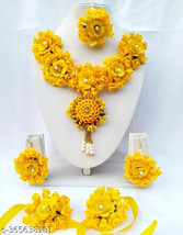 Artificial Flower Haldi Jwellery Set for Wedding/Party/Bridal/Haldi / Mehndi ca - £13.23 GBP