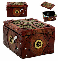Steampunk Mechanical Gears Clockwork Jewelry Box Figurine 5&quot;L Science Fi... - £29.09 GBP