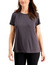 allbrand365 designer Womens Perforated Crewneck T-Shirt,Deep Charcoal,Small - £18.56 GBP