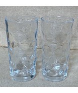 Vintage Pasabahce Clear Dot Optic Circle Tumbler Drinking Glass Set MCM - $14.85