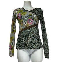 anac by kimi floral mesh long sleeve blouse top size S - $28.70