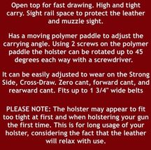 Fits SIG Sauer P365 XMacro 9mm 3.7”BBL Leather Paddle Holster Open Top #1639# RH image 8
