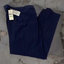 Alfred Dunner Pants Sz 8 Pull-On Navy Blue Pockets Slimming Elastic Wais... - £12.67 GBP