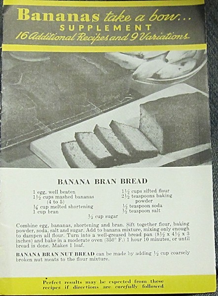 Primary image for Recipes BANANAS TAKE A BOW 1939