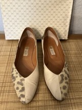 Gucci Karung Leather Beige W Beige &amp; Grey Snake Skin Women&#39;s Size 37 1/2... - $307.24